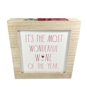 NEW Rae Dunn  IT’S THE MOST WONDERFUL 🍷 OF THE YEAR Christmas Wooden Sign